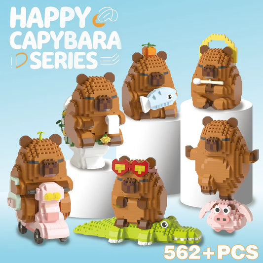 "Capybara Building Blocks Set - Cute Water Guinea Pig DIY Model | Fun STEM Toy for Kids & Adults"