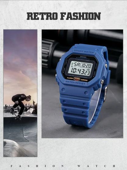 SKMEI 1628 Luxury Digital Men Watches Sports Waterproof Electronic Mens Wristwatches Military Back Light Clock 1988 Reloj Hombre