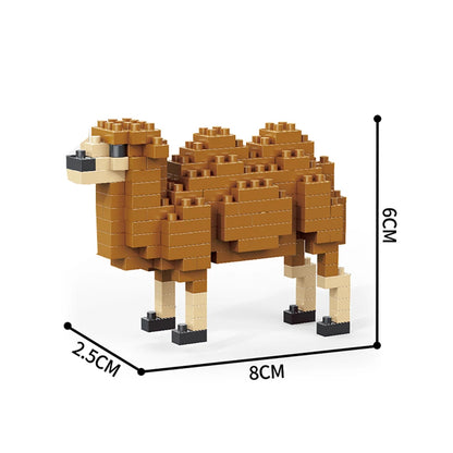 KNEW BUILT Alpacas Elk Giraffes Tiny Animals Micro Mini Building Blocks Toy-Easy Assembly,Educational Gift for Kids' DIY Decor