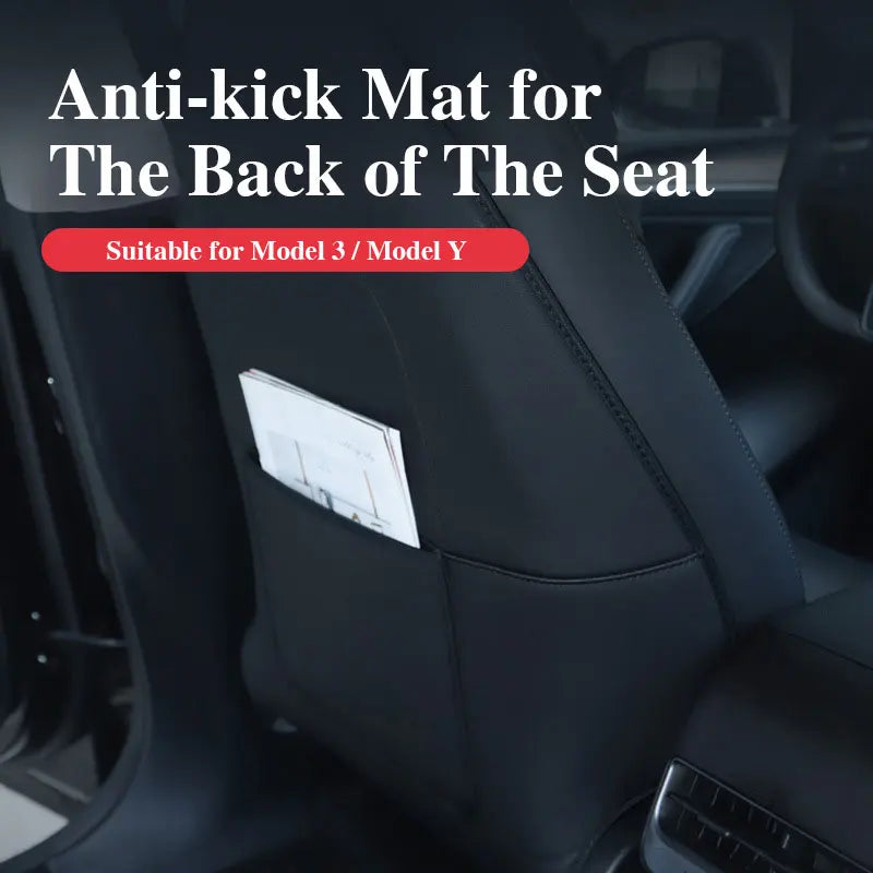 Car Seat Anti Kick Pad For Tesla Model Y Juniper Leather Full Surround Seat Back Anti Scratch Protector Car Interior Accessories
