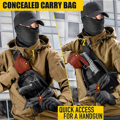 New Tactical Chest Bag Pistol Holster Concealed Gun Carry Pouch Crossbody EDC Pack Convertible Backpack For Hunting Camping