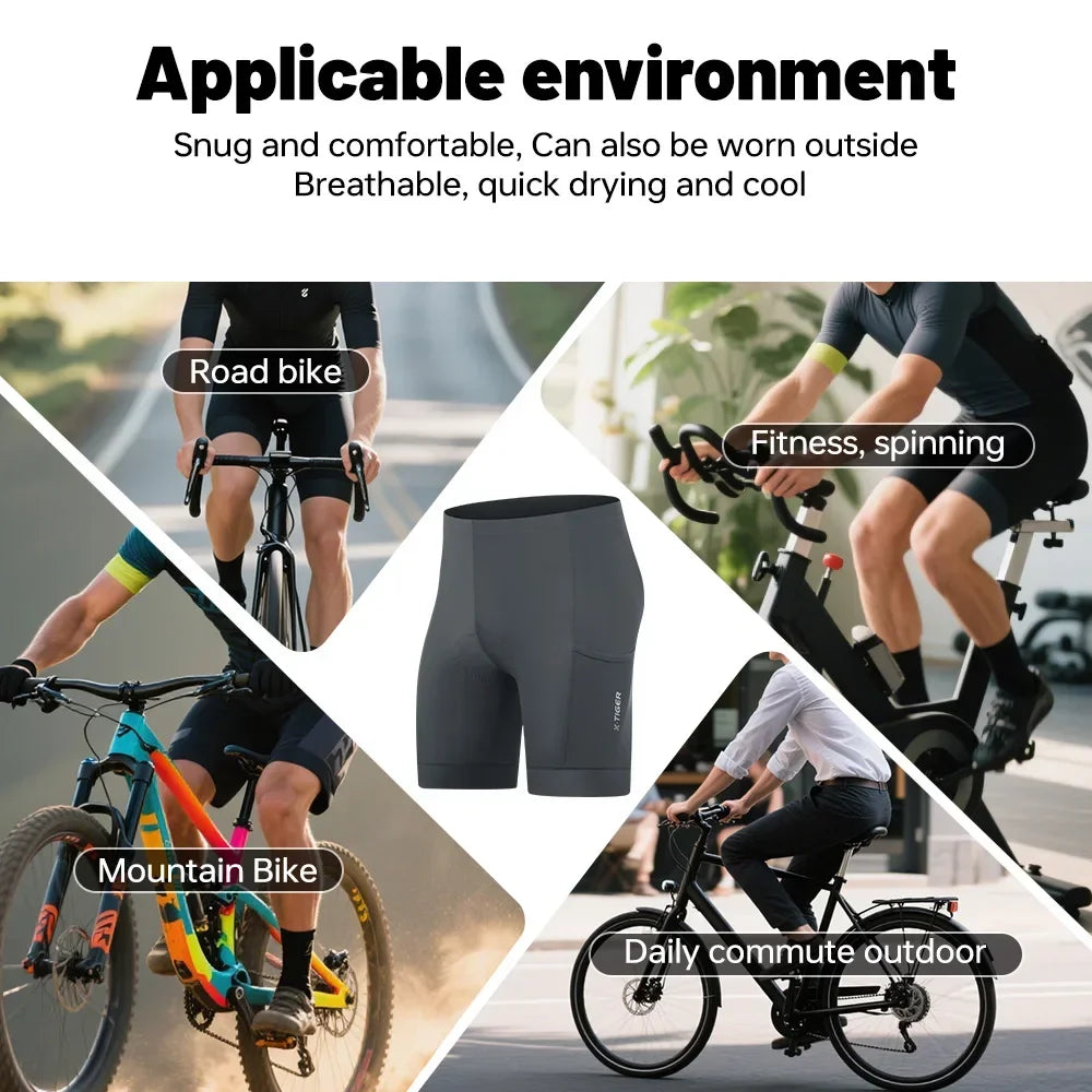X-TIGER Cycling Shorts 6D Gel Cushioned Cycling Shorts MTB Cycling Briefs Cycling Lounge Pants Yoga Pants Sports Fitness Pants