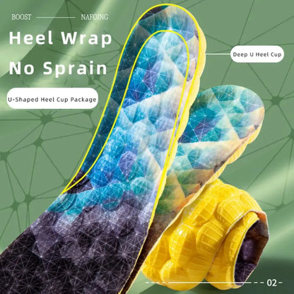 Breathe for Feet Men Running Insole1Pair 4D Cloud Technologyt High Elasticity Sports Deodorant Insoles for Shoes Yellow PU Sole