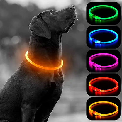 USB Charging Necklace Led Luminous Dog Collar Light , Flashing DIY Glowing Safety Anti Lost Cat Dogs Collar Accessories Supplies