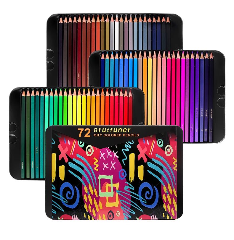 Brutfuner 48/72/120/150/160/180Colors Pencils Professional Oil Wood Soft Watercolor Pencil For School Draw Sketch Art Supplies