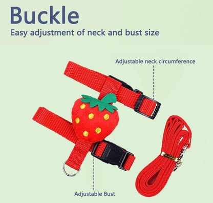 Rabbit Cat Harness and Leash Set Adjustable Pet Lead Leash for Small Animals Ferrets Piggies Hedgehogs Outdoor Walking