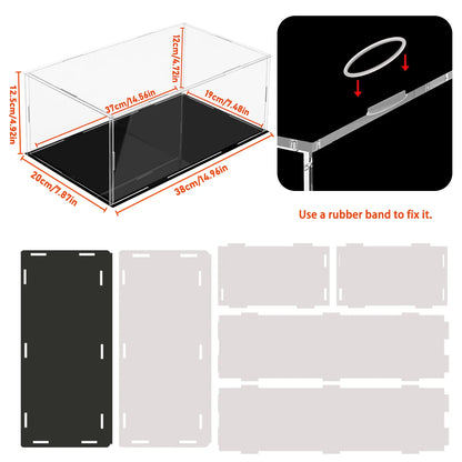1:14 Scale Transparent Acrylic Display Box, Suitable for Protecting and Displaying Toy Cars, Model Building Blocks, Small Collectibles and Figurines (Inner Ring Size 37X19X12Cm)
