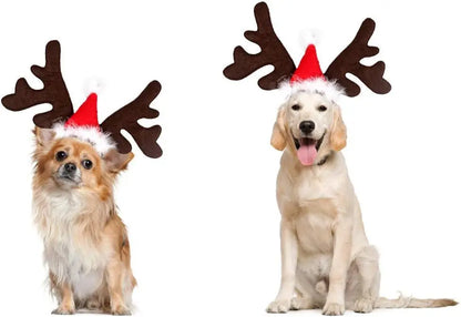 Christmas Decoration Pet Headwear Party Dress Up Antlers Hair Hoops Pet Supplies Christmas Hat Headbands Dog Elk Hair Hoops