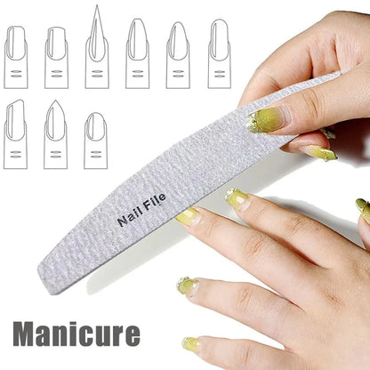 5/25Pcs/Lot Nail File Mix Color 80/100/150/180/240 Grit Professional Sandpaper Cuticle Remover Buffer Files Manicure Tool Set