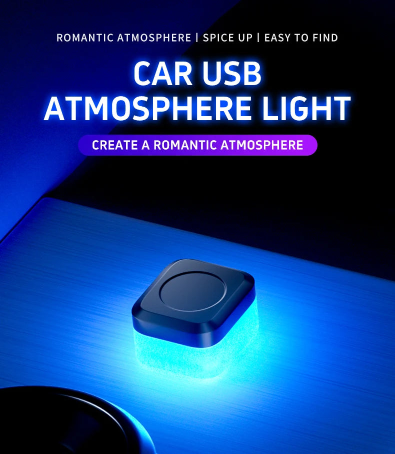 1x Car USB LED Light Mood Lamp Plug Play Universal LED Interior Atmosphere Light Auto Reading Lamp Decorations Decorative Strip