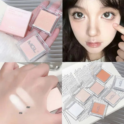 Matte Highlighter Powder Eyeshadow Palette White Long Lasting Natural 3D Brightening Eye Makeup Palette Brighten Face High Gloss