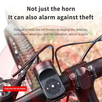 USB Rechargeable Bicycle Electric Bell Motorcycle Horn 4 Modes Mountain Bike Bell Cycling Anti-theft Alarm Horn Bike Accessorie