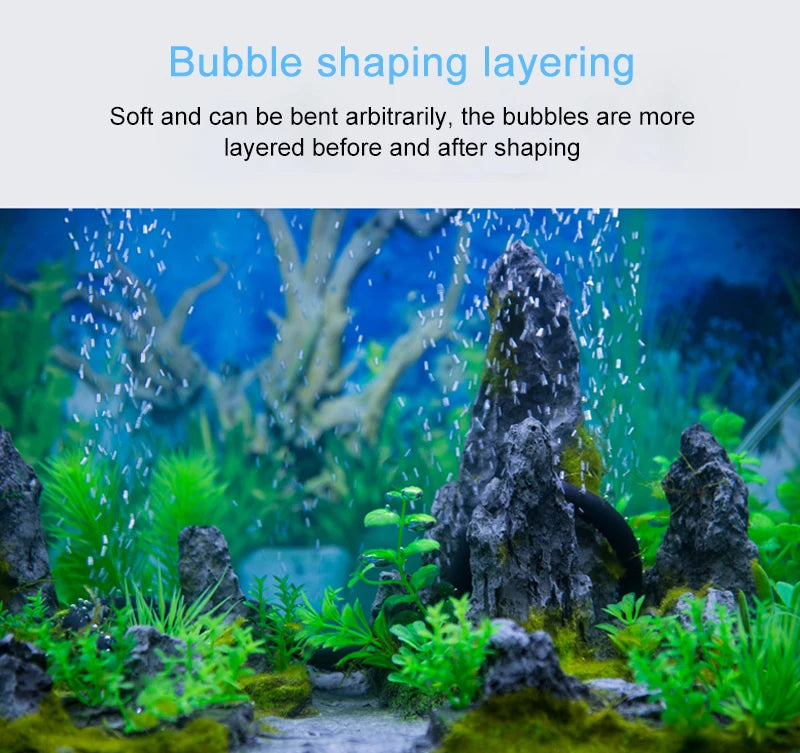 Aquarium Air Pump Oxygen Air Bubble Tube Aerator for Fish Tank Waterscape Bendable Air Stone Pipe Strip Diffuser Accessories