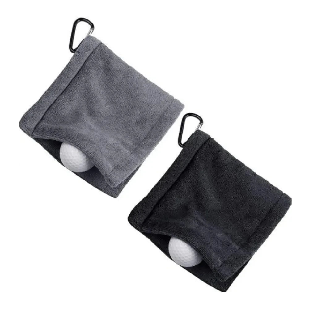 14*14cm Golf Towel High Water Absorption with Carabiner Hook Sweat-Absorbent Wiping Cloth for Cleaning Club