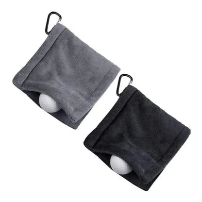 14*14cm Golf Towel High Water Absorption with Carabiner Hook Sweat-Absorbent Wiping Cloth for Cleaning Club