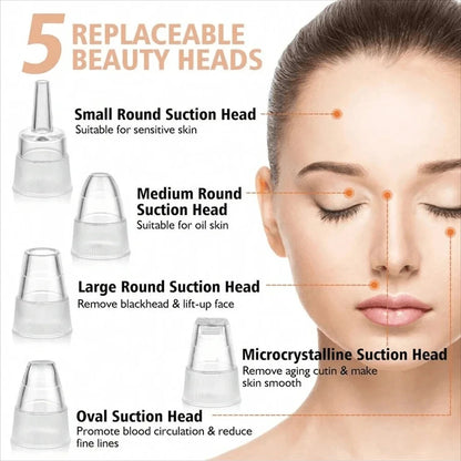 Electric Pore Cleaner & Blackhead Remover, Professional Deep Cleansing Vacuum Device for Facial Skincare, Pore Refining Tool