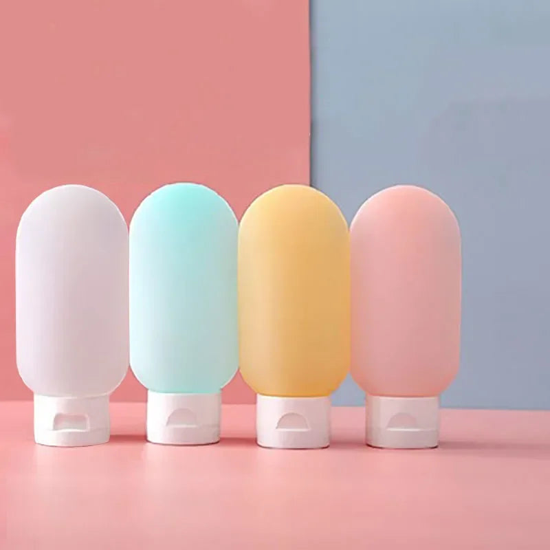 4Pcs 60ml Travel Botttle Set Refillable Bottles Soft Cream Lotion Shampoo Squeeze Tube Empty Cosmetic Containers Makeup Tools
