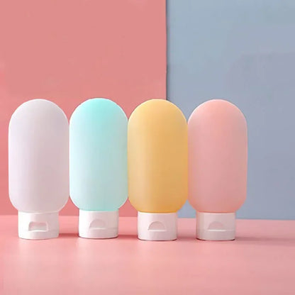 4Pcs 60ml Travel Botttle Set Refillable Bottles Soft Cream Lotion Shampoo Squeeze Tube Empty Cosmetic Containers Makeup Tools