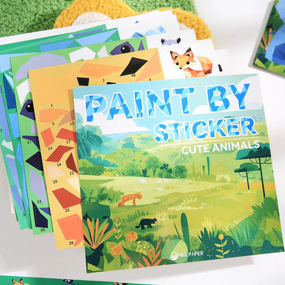 Mr Paper 12pcs/bag Sticker Book Students' Handmade 3D Geometric Collage DIY Stickers Early Educational Stickers For Journal