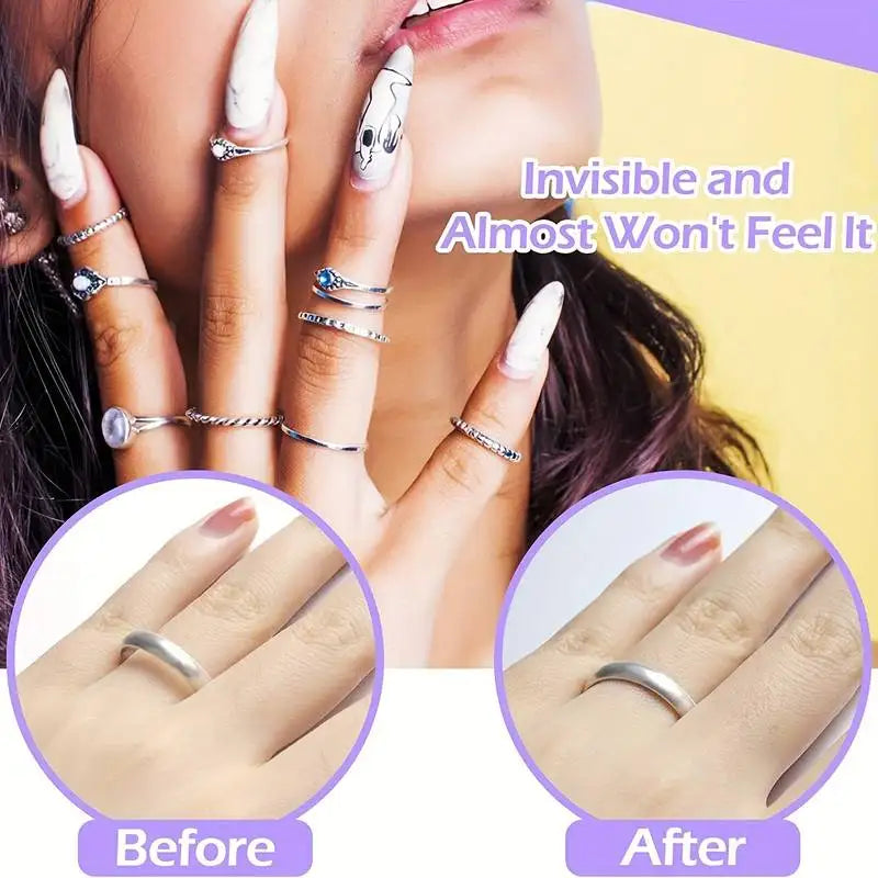 8 Sizes Silicone Invisible Clear Ring Size Adjuster Resizer Loose Rings Reducer Ring Sizer Fit Any Rings Jewelry Tools