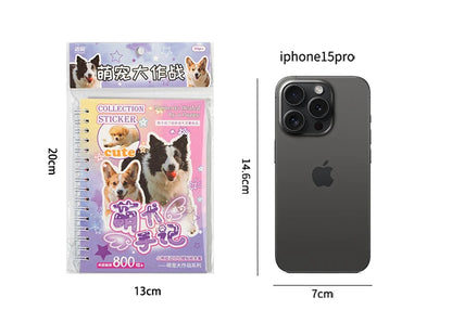 Cute Pets Theme Sticker Book 30 Sheets/Bag with Ring Binding for Scrapbooking DIY Collage Material Background Decoration