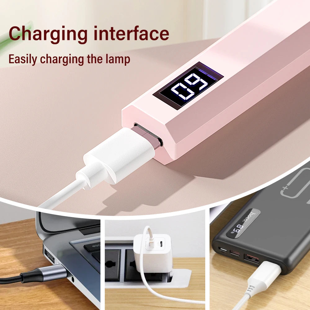 YIKOOLIN Convenient Handheld Nail Dryer Lamp UV/LED Nail Curing All Gel Polish Nail Art Tool Nail Art Convenient Nail Lamp