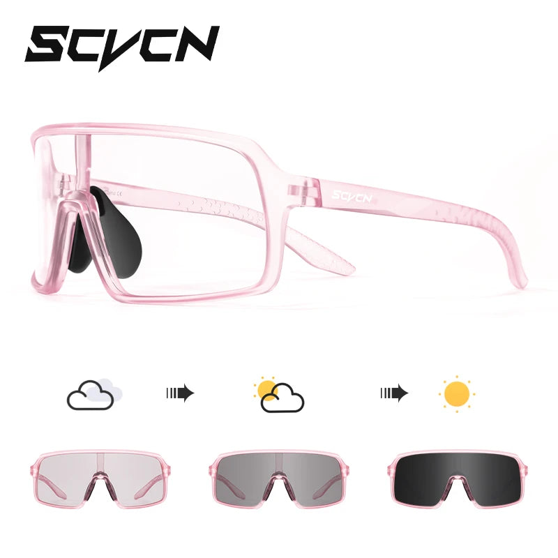 SCVCN Photochromic Sunglasses for Men Fashion Outdoor Sports Bicycle Cycling Glasses Woman Riding Goggles Eyewear Accessories
