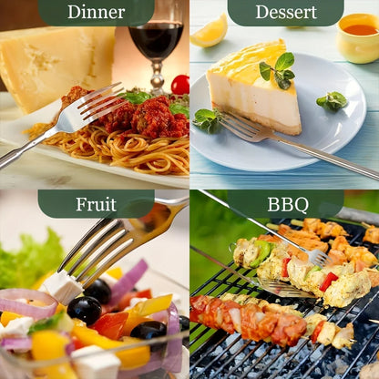 1pc Expandable Stainless Steel Fork- 8.7 To 25.4 Inches, Adjustable Length for BBQ, Durable and Portable Design