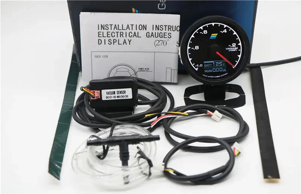 62mm GReddi LCD Digital Display Car Gauge Oil Pressure Oil Temperature Water Temperature Voltmeter Boost Gauge