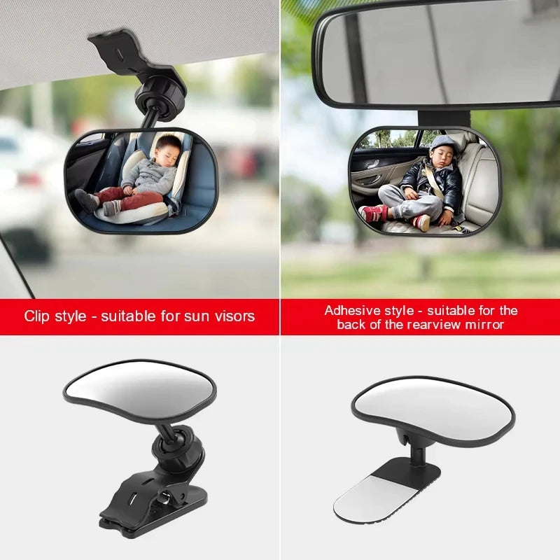 New Car Rearview Mirror Wide View Safety Mirror For Windshield Infant Car Seats Clear Reflection 360-Degree Rotatable Adjustable
