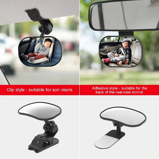 New Car Rearview Mirror Wide View Safety Mirror For Windshield Infant Car Seats Clear Reflection 360-Degree Rotatable Adjustable