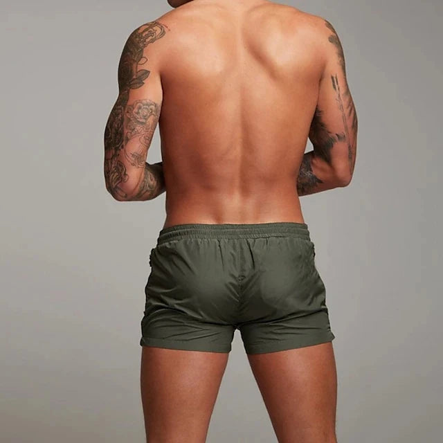 Mens Swim Trunks with Zipper Pockets Mesh Liner Summer Beach Board Shorts Quick Dry Swimming Bathing Suit Swimsuit Swimwear