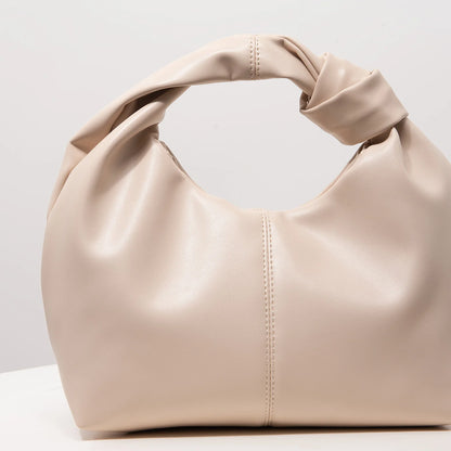 Stylish twist square bag, solid color top clutch bag, simple and versatile commut