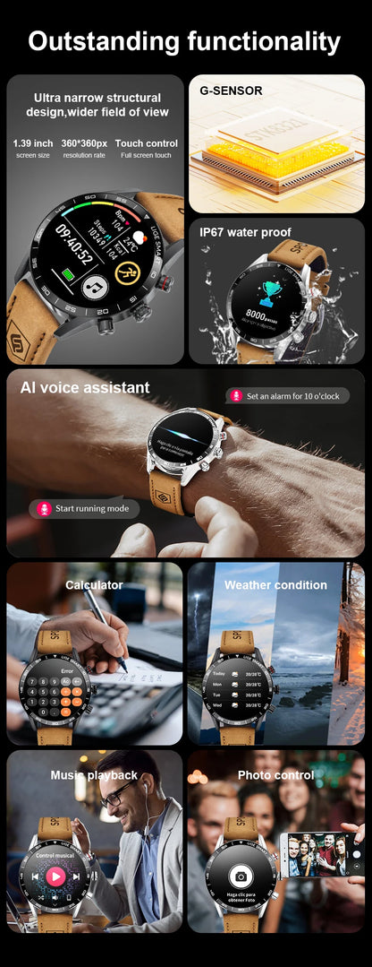 LIGE 2024 New Rugged Military GPS Smart Watch Men AMOLED HD Screen Heart Rate Bluetooth Call Waterproof Outdoor SmartWatch