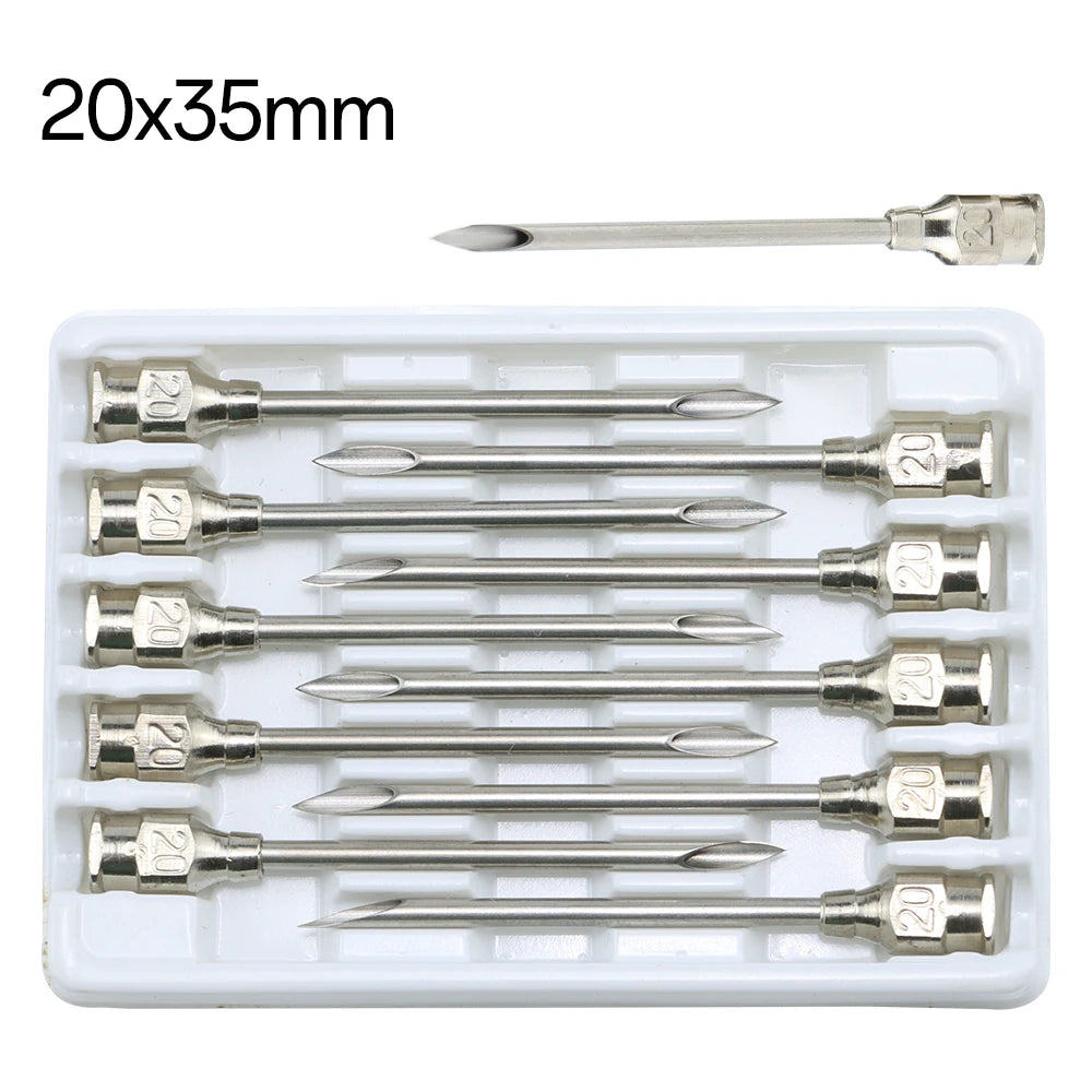 10pcs Stainless steel veterinary needles Syringe Dispensing Needle For Farm,Fluid Supplement,Livestock, Poultry,Glue Dispensing