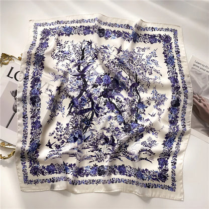 2025 New Fashion Luxury Printed Square Shawl Women 70x70cm Pashmina Silk Scarf Neck Headband Bandana