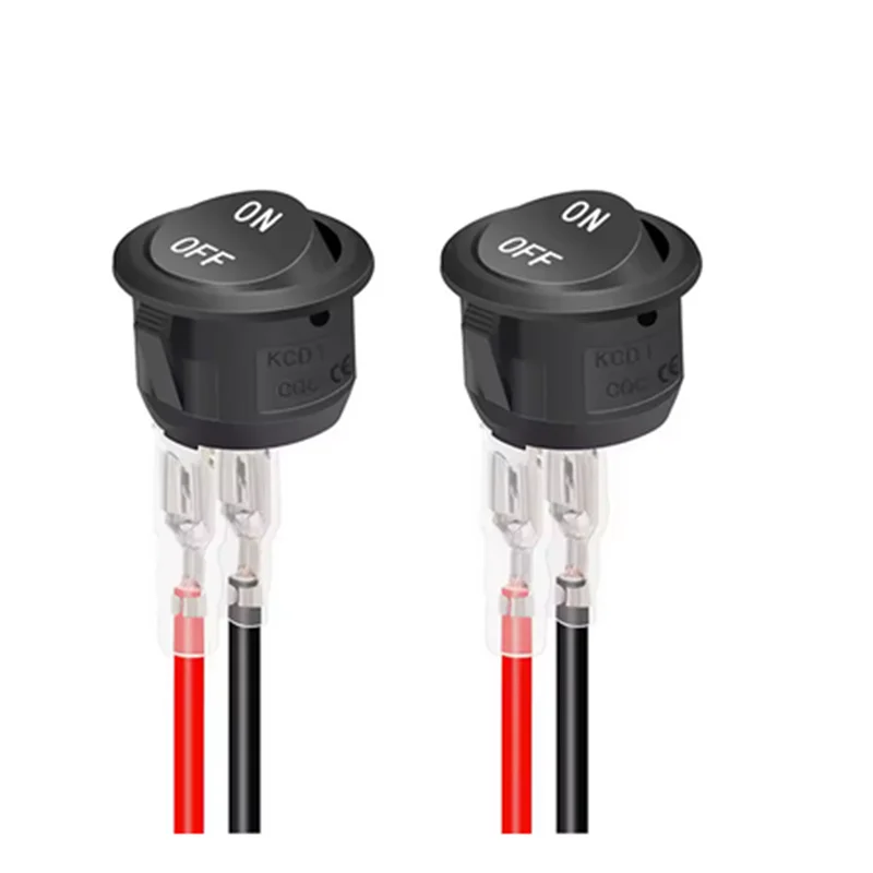 12V Round Rocker Switch AC 6A/250V 10A/125V SPST 2 Pin 2 Position On/Off Toggle Switch for Car Boat Automotive RV Black