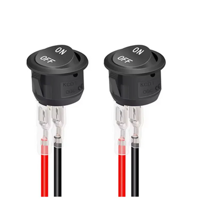 12V Round Rocker Switch AC 6A/250V 10A/125V SPST 2 Pin 2 Position On/Off Toggle Switch for Car Boat Automotive RV Black