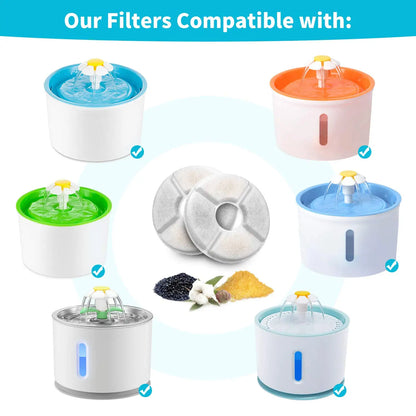 Replacement Activated Carbon Filter set 4/8/12pcs for Cat Water Drinking Fountain Replaced Filters Flower Pet Dog Round Fountain