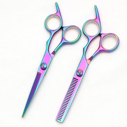 Hairdressing Scissors Japan Stainless Hair Scissors Purple Hair Cutting Scissors Barber Shop Thinning Shears Set Comb C1001
