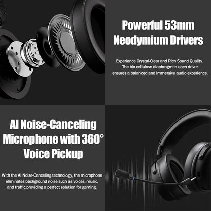 MCHOSE V9 pro E-Sports Headset with Microphone Tri-Mode Gaming USB Wireless 7.1 Channel Surround Sound Portable Audio Headphones