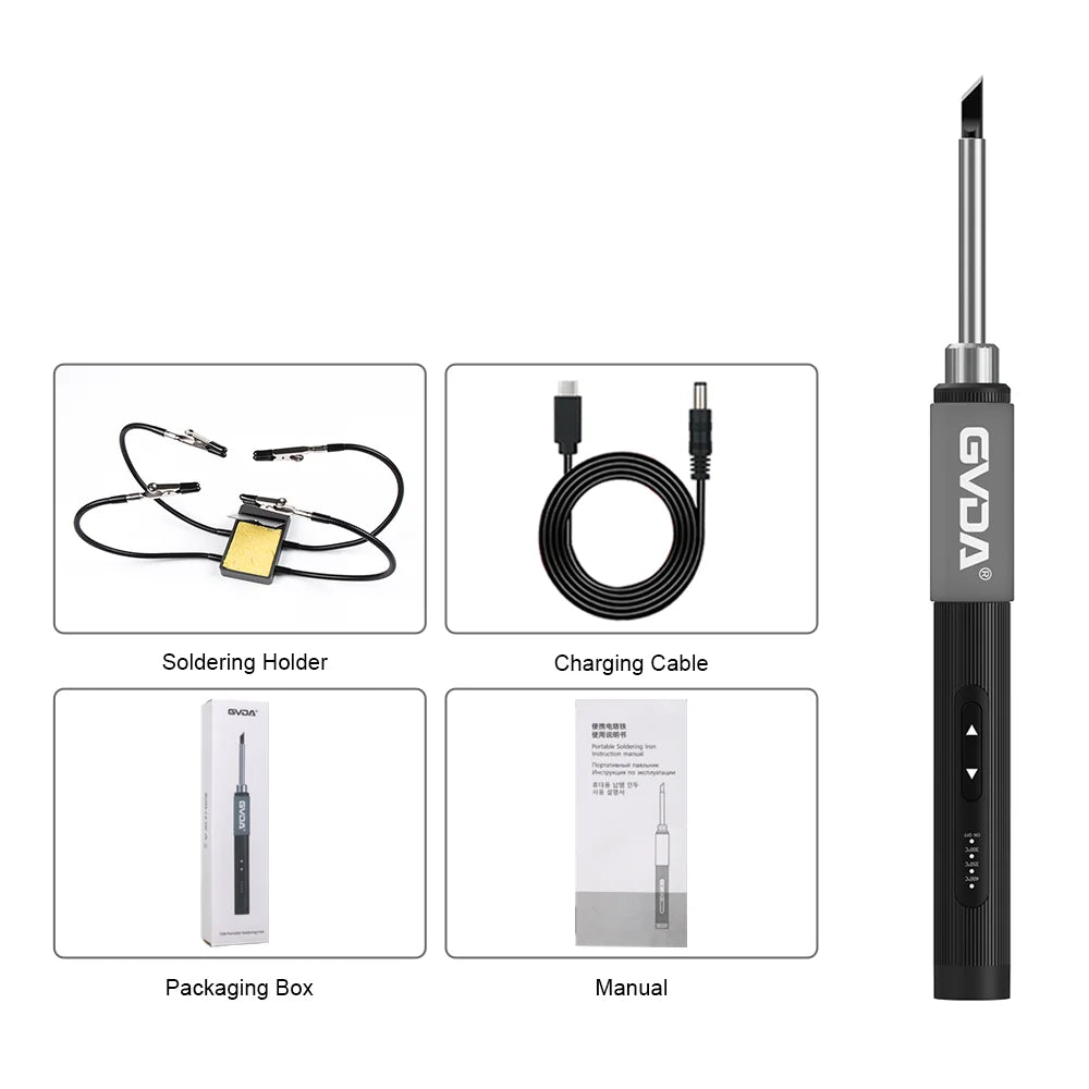 GVDA Electric Soldering Iron Welding Tool Ceramic Heater Welding Solder Rework Station Repair Heat Pencil Portable Soldering Pen