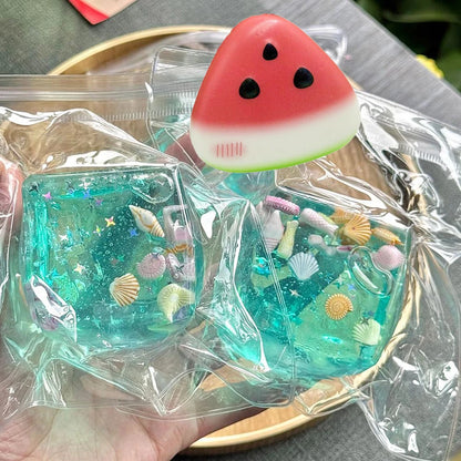 Upgrade Squishy Ocean Blocks Stress Balls Autism Sensory Toys Stress Anxiety Relief Fidget Toys Maltose Water Ball Gifts Bulk