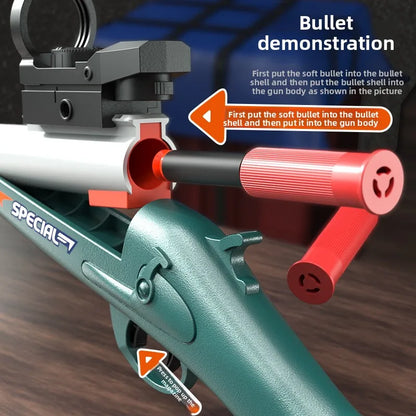 S686 Throwing Shell Toy Gun Soft Bullet Airsoft Launcher Outdoor Sports CS Game Pistola Shooter Fun Toy for Boys Gift
