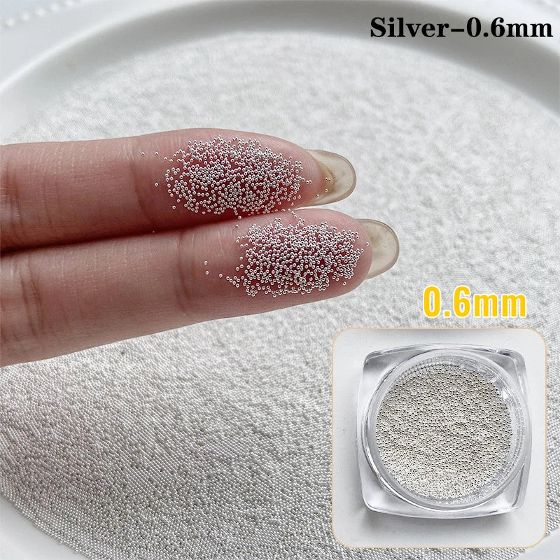 0.4mm-1.5mm Mini Steel Ball Metal Micro Caviars Alloy Nail Art Rhinestones Jewelry Manicure Accessories DIY Ornaments