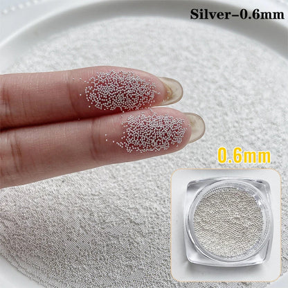 0.4mm-1.5mm Mini Steel Ball Metal Micro Caviars Alloy Nail Art Rhinestones Jewelry Manicure Accessories DIY Ornaments