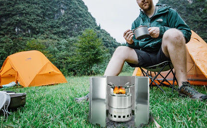 YANBIGUO Tall Stove Windscreen-Gas/Butane Burner Windshield-Aluminum Camping Stove Compact Folding,Outdoor Cooker Wind Shield