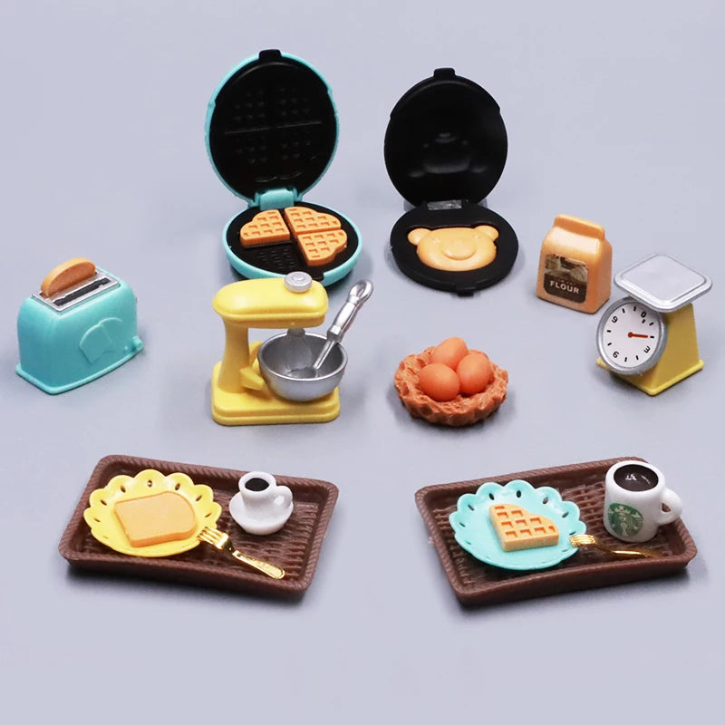 Cooking Set 1:12 Rice Cooker Kitchen Furniture Model Pretend Game Dollhouse Miniature  Scene Cake Toy Children Birthday Gift