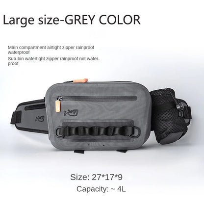 LINNHUE Fishing Tackle Waterproof Bag Outdoor Waist Fanny Pack Capacity Crossbody Bag Fishing Lures Line Box Storage Accessories