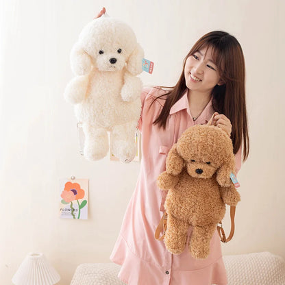 Cute Teddy Dog Backpacks Stuffed Animal Poodle Bag Girls Shoulders Bags Plush Student Schoolbags Backpack Puppy Toys for Boy